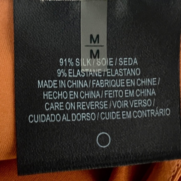 Never Worn! Elie Tahari Copper & Violet Silk Halter Tie Neck Blouse - Medium - Picture 15 of 15